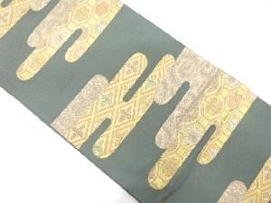 ヱ霞に花模様織り出し　袋帯